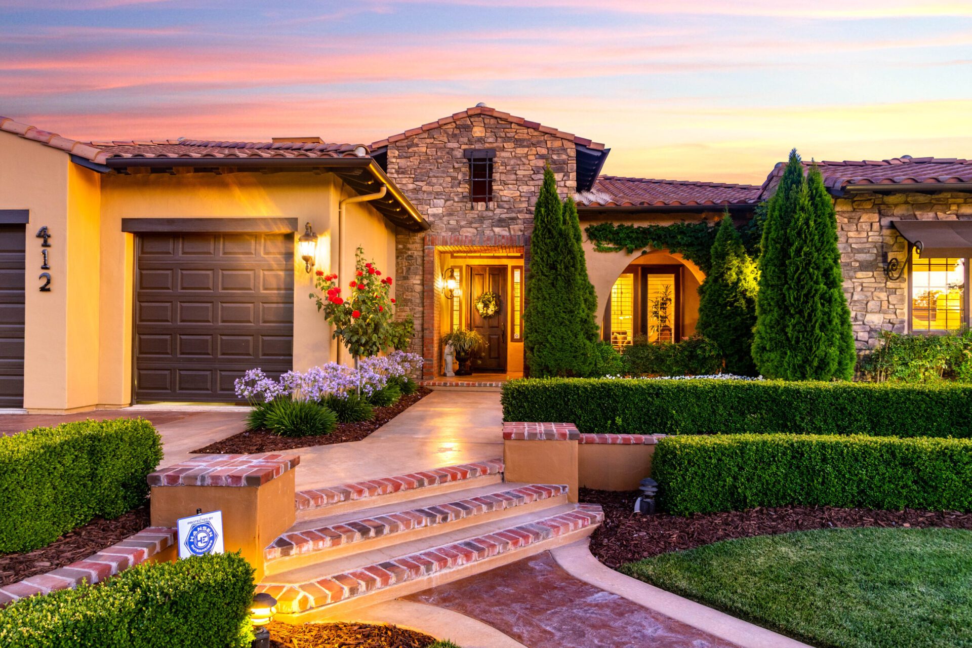 Entrance of a custom-built house in Paso Robles, CA